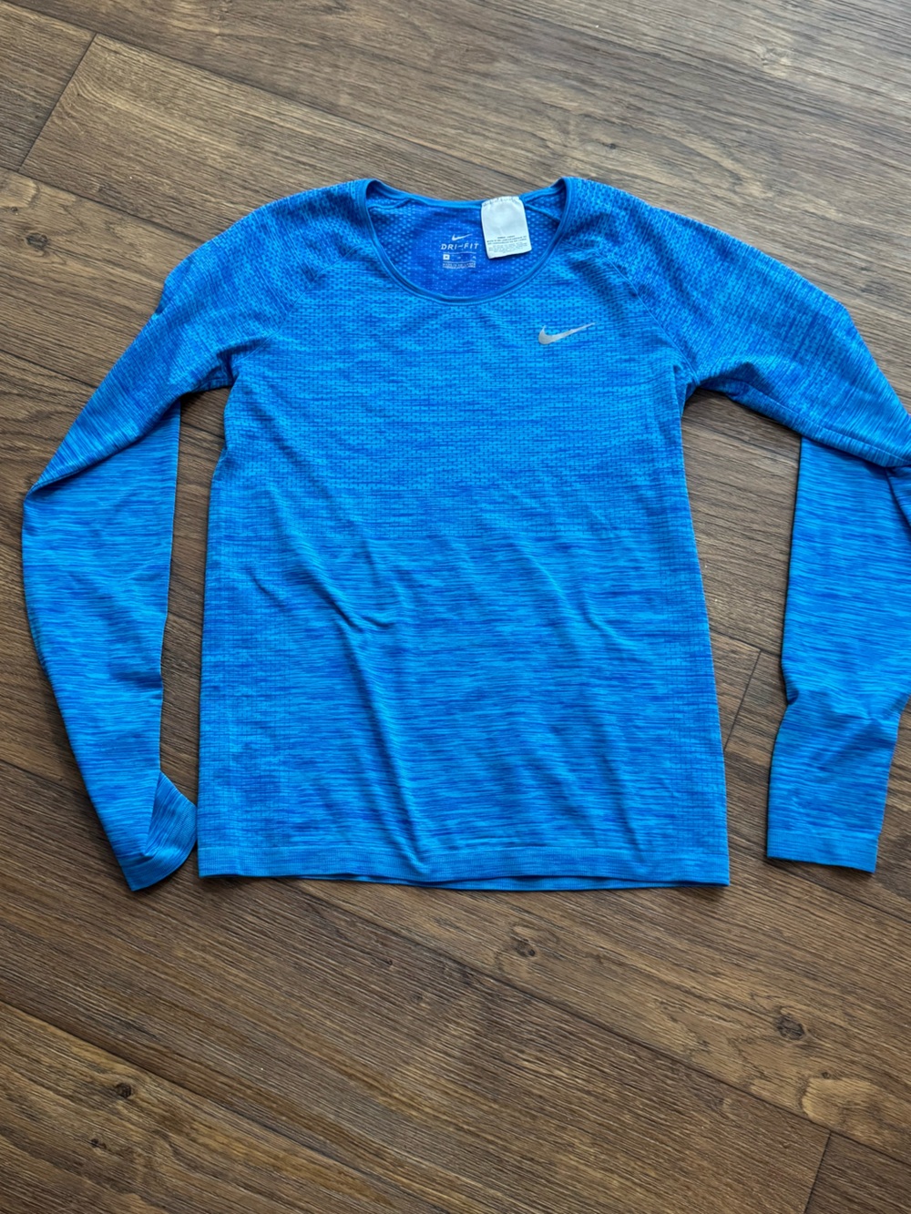 Nike Dri-FIT Seamless Long Sleeve Running Top Blue Thumbhole Women’s Medium